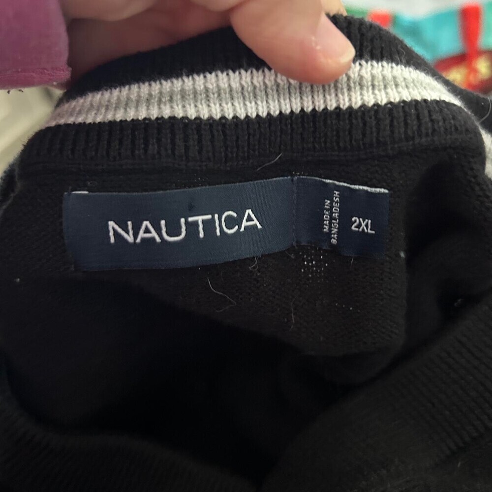 Nautica Men's Black Crewneck Jumper Size XXL - Picture 2 of 2